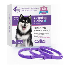 (purple) Calming Collar for Cats and Dogs, Anxiety Relief, Natural Herbal Formula, Drug-Free Safe, Adjustable Size