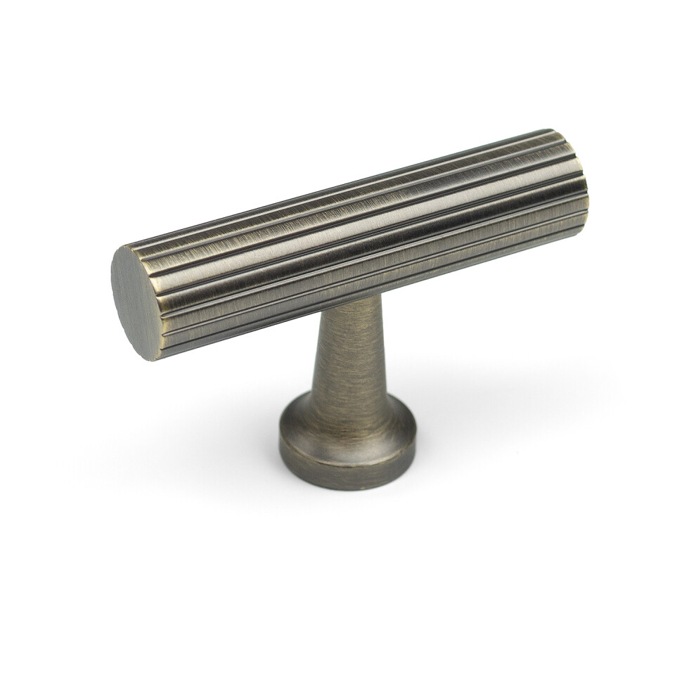 50Mm Antique Brass Cabinet Reeded Pull Knob 5056767305891