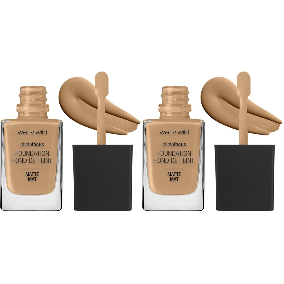 Wet N Wild Photo Focus Matte Liquid Foundation Desert Vegan & Cruelty-Free (Pack Of 2) Beige