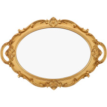 French Retro Makeup Mirror Oval Vanity Mirror Retro Style for Desk Standing Table Centerpieces