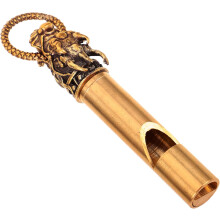 Silbato de cobre para emergencias y supervivencia, colgante de metal.