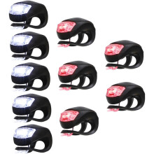 10pcs farol de bicicleta e luz de cauda conjunto luzes de ciclismo de silicone preto branco dianteiro e preto vermelho traseiro