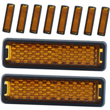 10 Stück Mountainbike-Pedal-Reflektoren, orange, Fahrradpedale, Sicherheitswarnhinweise