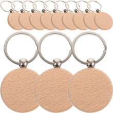12 stuks DIY houten sleutelhangers (onbewerkt hout) knutselbenodigdheden