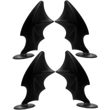 Paar schwarze Miniatur-Flügel-Helmdekorationen, Motorrad- und Fahrradhelm-Flügel-Bastelzubehör