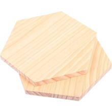2 piezas de tableros hexagonales de madera maciza sin acabado de 5 cm x 0,5 cm para pintar o hacer tú mismo.