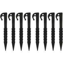 20 Stück Kunststoff-Zeltnägel, 14,6 cm, schwarz, mit gezackten Kanten
