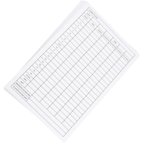 20Pcs Golf Scorecards Copperplate Material Coated Paper Player Number Record Tools