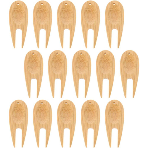 20pcs Bamboo Divot Fork Golf Repair Tool Ball Marker Professional Divot Tool