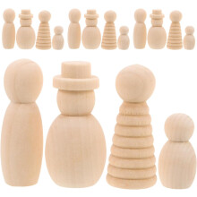20 stuks onafgewerkte houten poppetjes om te beschilderen, miniatuur houten poppetjes om zelf te knutselen.