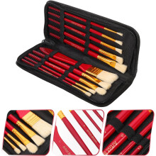 10-teiliges Multifunktions-Künstlerpinselset mit roter Leinwandtasche