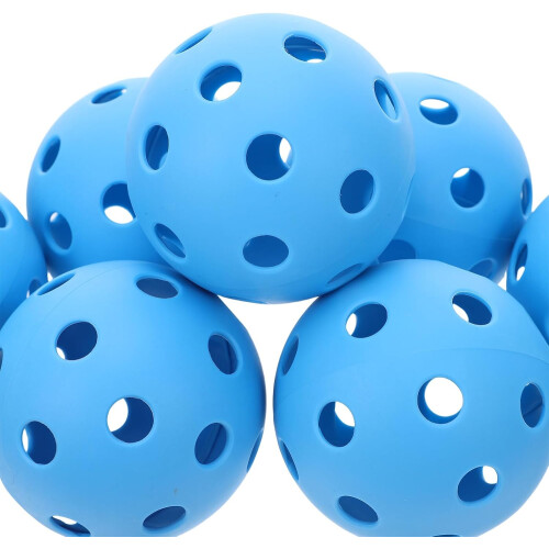 12pcs Mini Popper bolas 72mm azul oco plástico macio batendo beisebolas beisebolas práticas leves 2