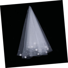 2 piezas de accesorios de boda: Velo de novia corto de encaje con perlas, bordado y perlas.