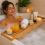 Bamboo Bath Caddy Tray Wooden Bathtub Rack Shelf 2