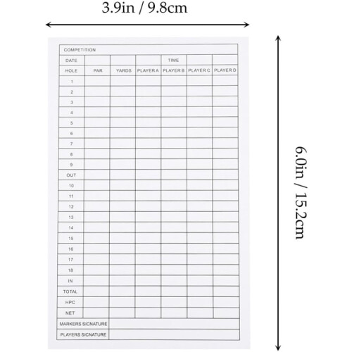 20Pcs Golf Scorecards Copperplate Material Coated Paper Player Number Record Tools 1