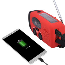 Radio multifonctions - Diode - Modèle d'urgence - Manivelle solaire - AM/FM/WB - Lampe torche LED