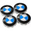 4 cache-moyeux de roue BMW 68 mm, emblème bleu et blanc 1