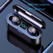 Écouteurs sans fil - F9 - Bluetooth V5.0 - Affichage LED - Microphone intégré - Intra-auriculaires