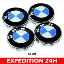 4 x BMW Classic Radnabenkappen mit blauem Logo, 68 mm Durchmesser, neu