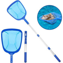 Zwembadreinigingsset, zwembadskimmer met telescopische steel en accessoires (1 set)