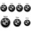 Set van 7 BMW Carbon Black Logo Emblem wieldopjes 1