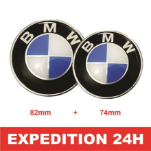1 λογότυπο καπό BMW 82mm + 1 λογότυπο πορτμπαγκάζ διαμέτρου 74mm, κλασική εμφάνιση, ο