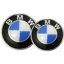 1 logo BMW na maskę 82 mm + 1 logo na bagażnik o średnicy 74 mm, klasyczny wygląd, fabrycznie nowe