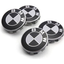 4 BMW Logo Czarno-Białe 68mm Osłona piasty koła Emblemat na felgę