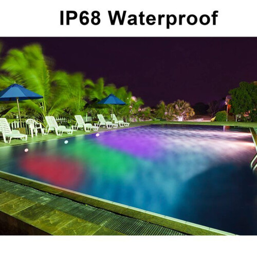 Αδιάβροχα υποβρύχια φώτα LED IP68, 12V 25W, 7 χρώματα, με τηλεχειριστήριο για πισίνα κ 1