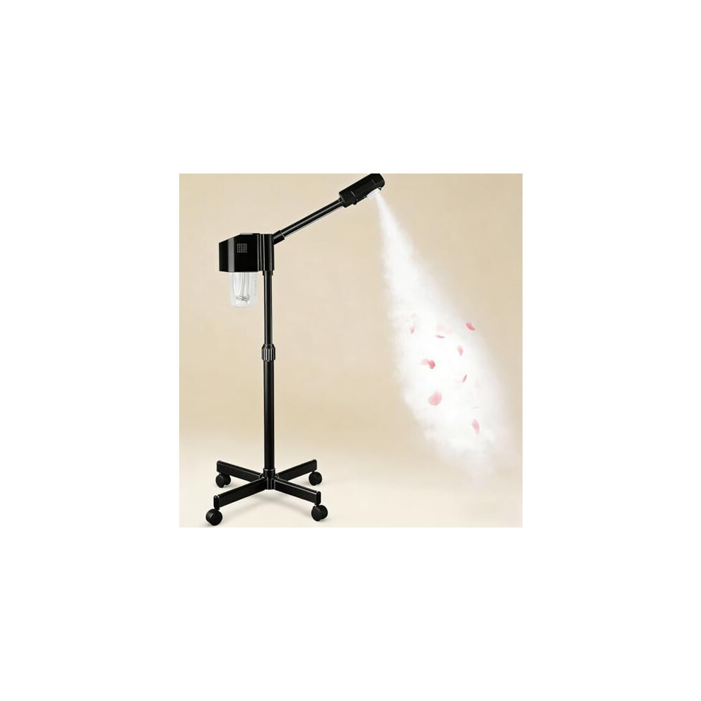 Spiritseek Black Facial Steamer, Vaporizador Face Steamer For Esthetician, Ozone Hot Mist, Home Slaon Spa,