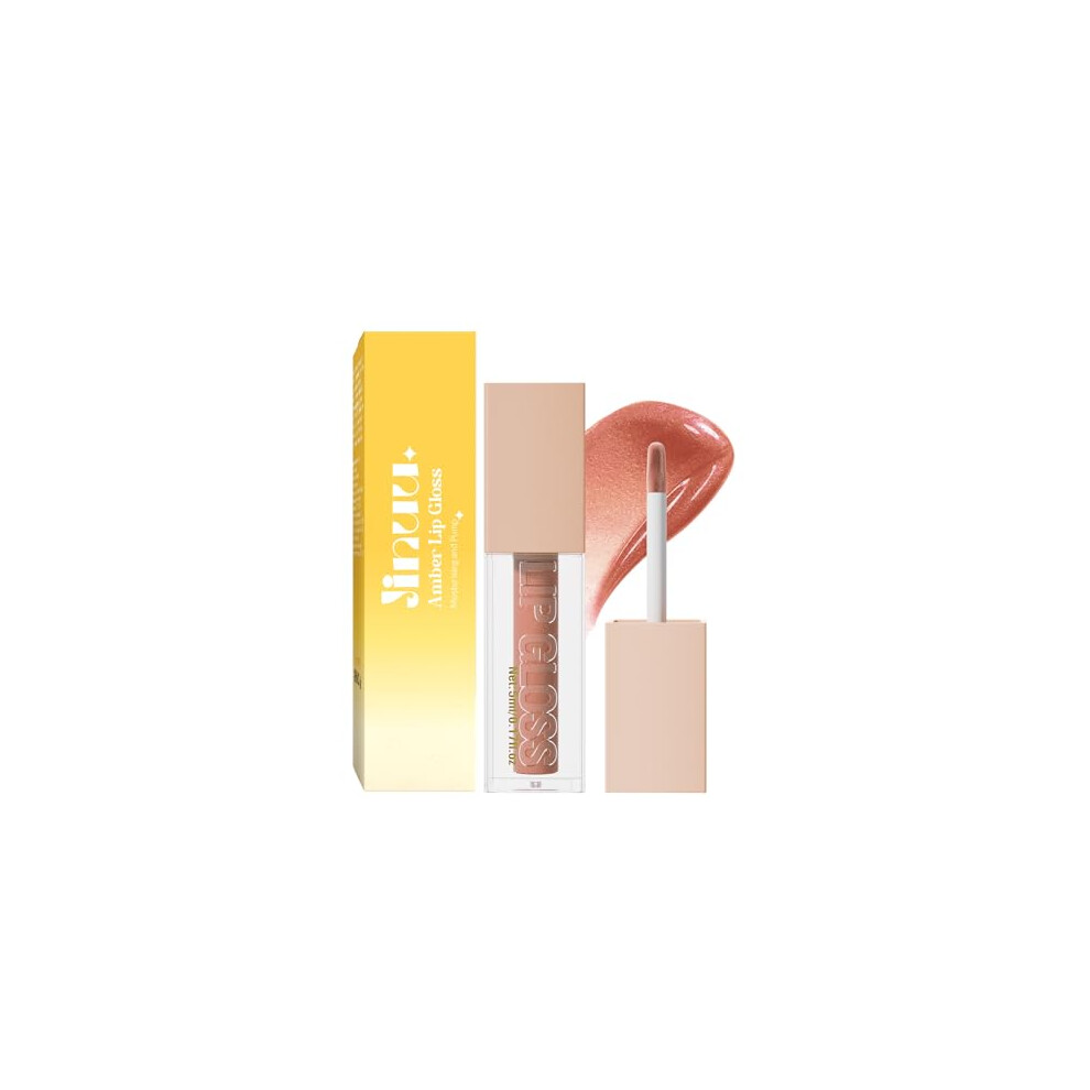 Jinuu Lip Gloss, Lifter Gloss With Hyaluronic Acid, Hydrating & Plumping Non-Sticky Lip Gloss, Moisturizing Shine For Fuller Lips, Long-Lasting