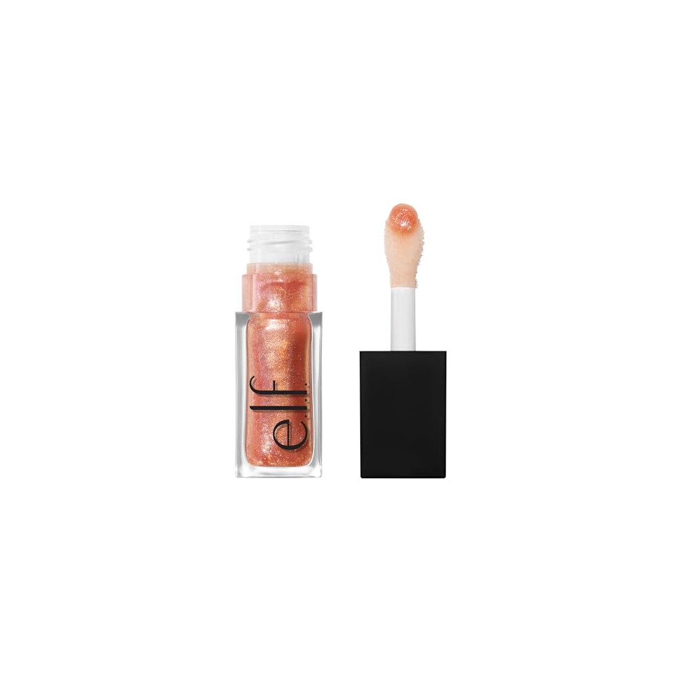 E.l.f. Glow Reviver Plumping Lip Oil, Tinted Lip Plumper For A High-Shine, Plump Finish, Infused With Jojoba Oil, Vegan & Cruelty-Free, Apricot