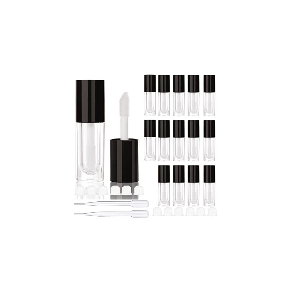 Cosidea Black 14Pcs Empty 6Ml Big Brush Lip Gloss Tubes For Diy Lip Gloss, Lipgloss Containers