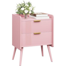 Garden 4 you Bedside Table, Nightstand, Bed Side Table with Wood Decorated Drawers, Modern Bedside Cabinet, Bedroom End Table with Storage, Quick Easy