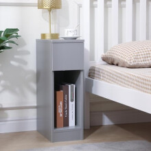 Rainbow Tree Slim Tall Bedside Table Cabinet with Drawer & Storage Space for Bedroom, Narrow Sofa Side Table End Table for Living Room, Nightstand