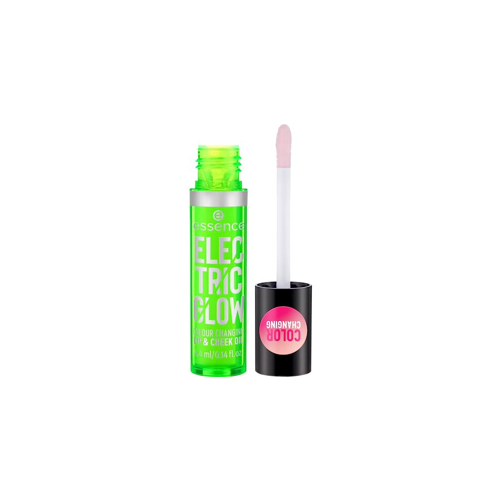 Essence Peach Electric Glow Colour Changing Lip & Cheek Oil, Blush, Transparent, Nourishing, Express Results, Colour-Adjusting, Alcohol-Free, Paraben-Free,