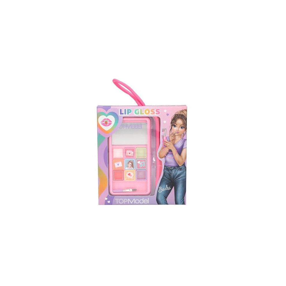 Depesche Pink 10842 Topmodel Beauty And Me Smartphone Lip Gloss Set With 9 Lip Glosses And Brush - Strawberry