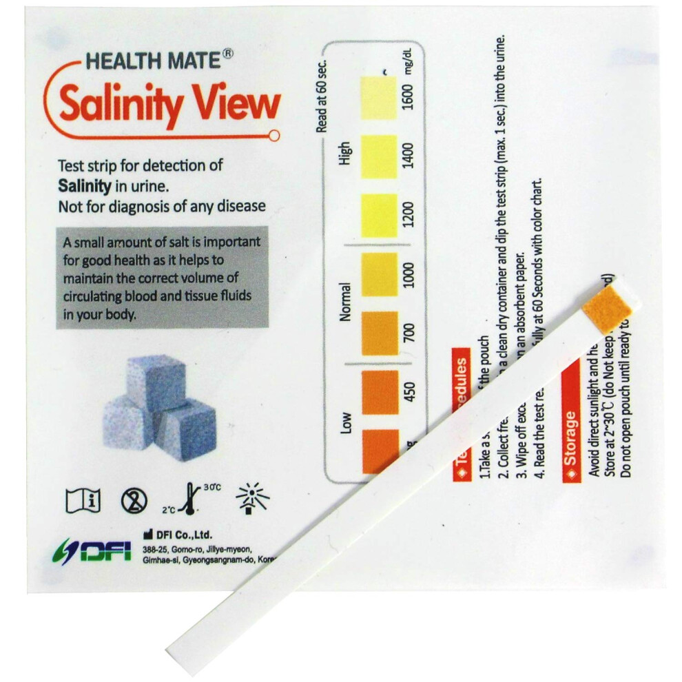 Healthmate Home Salinity Salt Urine Test Strips (2 Test Strips)