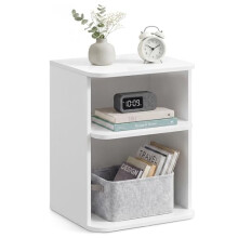 VASAGLE Bedside Table, Snapsemble Superfast Assembly, 3-Tier End Side Table with Open Shelves, Low for Bedroom, Living Room, Small Spaces, 30 x 35 x