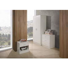 Timber Art Design UK Wood Bedside Table Storage Shelf Cabinet Drawer Nightstand Table with Metal Handles Runners Modern Furniture for Living Room,
