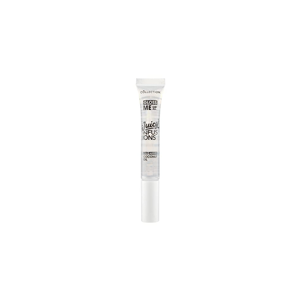 Collection Cosmetics Gloss Me Up Juicy Infusion Lip Gloss, With Added Coconut Oil, Coconut Scented, 9Ml, Clear