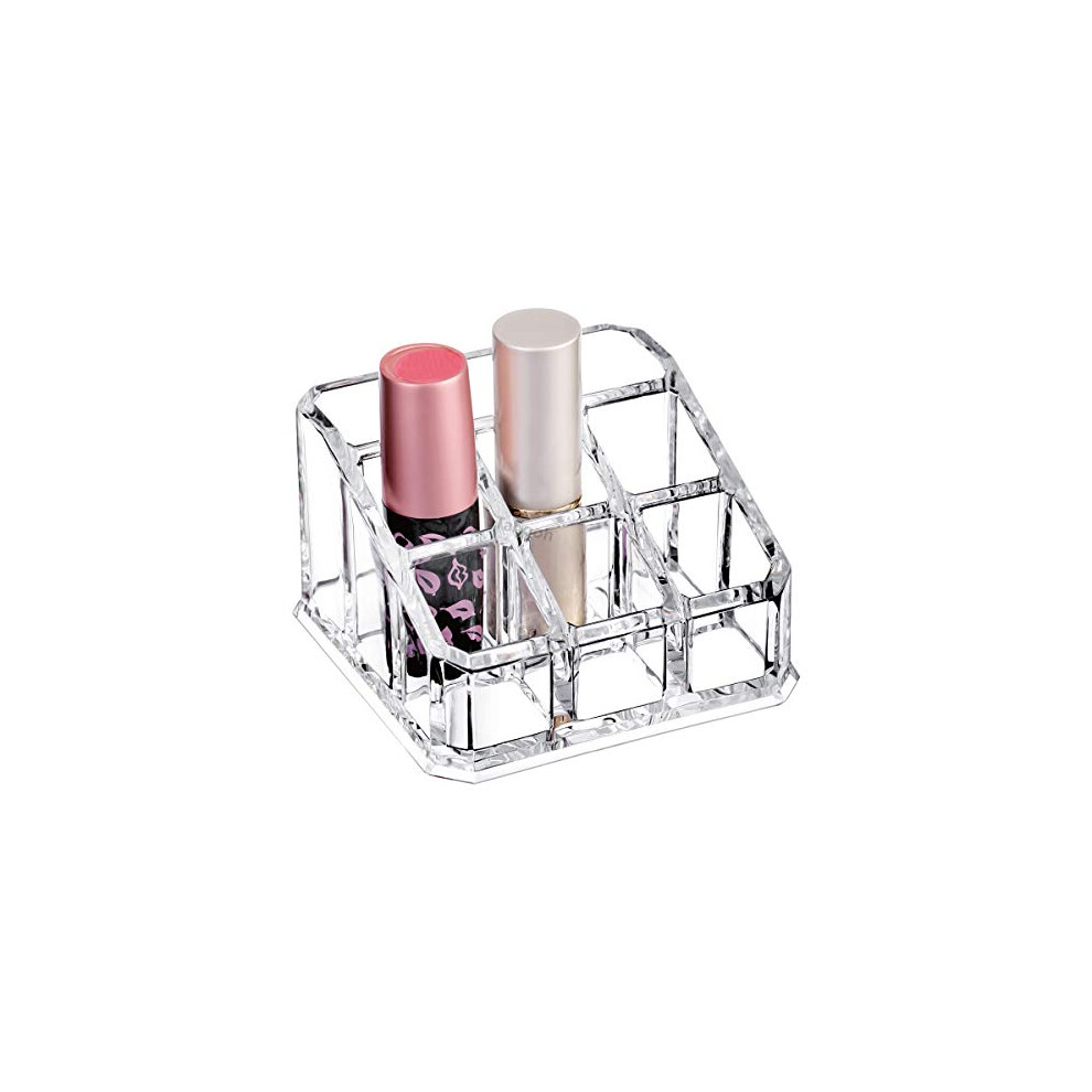 Tabooh Clear Cosmetic Make Up Organiser Acrylic 9 Sections For Lipstick Lip Gloss Nail Polish M8203