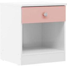 Seconique Denver 1 Drawer Bedside in White/Pink Gloss