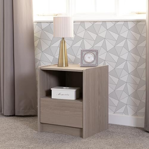 Seconique Seconique Paris 1 Drawer Bedside in Smoked Ash Effect