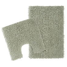 Olivia Rocco Como 2 Piece Bath Mat & Pedestal Set Non-Slip Backing Super Absorbent Toilet Bathroom Mats Sets, Sage Green