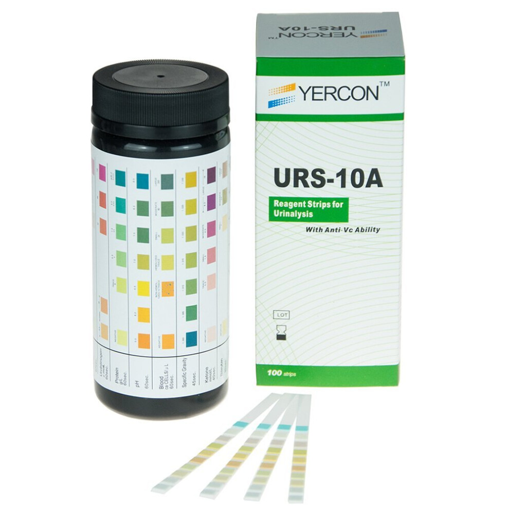 Yercon Urine Infection Test 10 Parameter Urine Dip Test (100 Test Strips Per Pack)