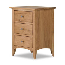 Oak Bedside Table Cabinet with 3 Drawers ASSEMBLED Edward Hopper Bedroom Furniture