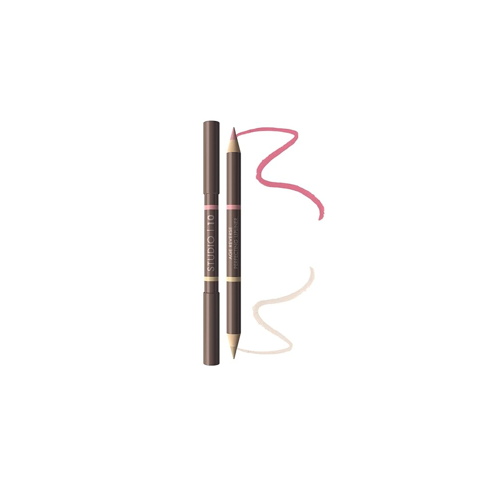 Studio10 Dual Ended Lip Liner & Highlighter Ã¢Â Universal Shade Plumping Lip Pencil With Hydrating Vitamins For Mature Dry Lips
