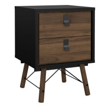 Furniture To Go | Ry, Black Walnut, Bedside Cabinet 2 Drawer, 72186014gmdj