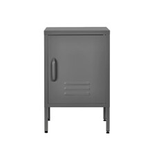 MMT Metal Locker Cabinet - Orange, Yellow, Grey Bedside Tables & Sideboards for Living Room - 38x38x60 cm Bedside Cabinet for Bedroom & Lounge (Grey)
